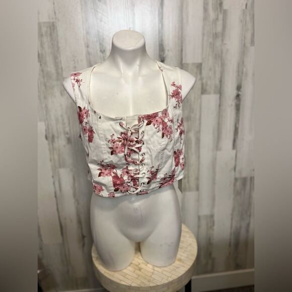 Denim floral top - Picture 1 of 6